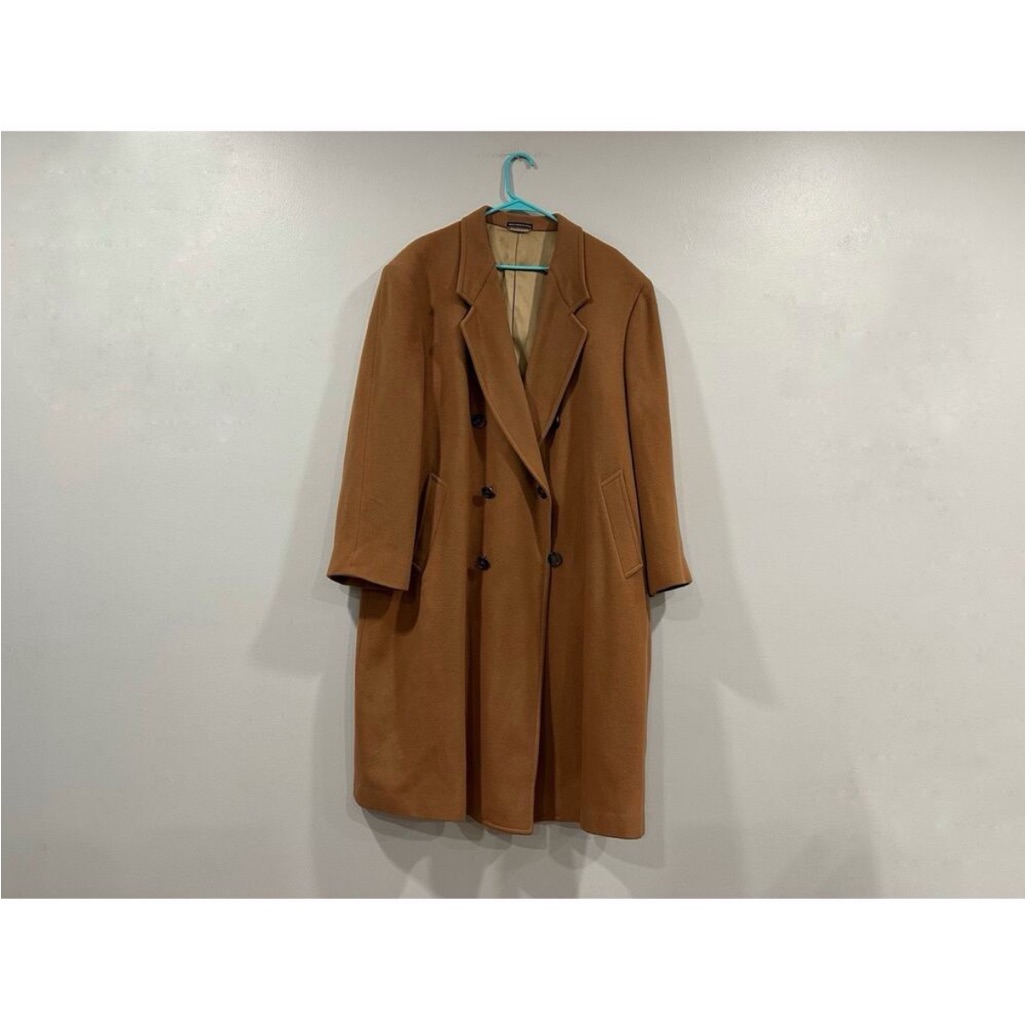 Ralph Lauren Vintage Vtg Double Breasted Tan Coat Mens 46r